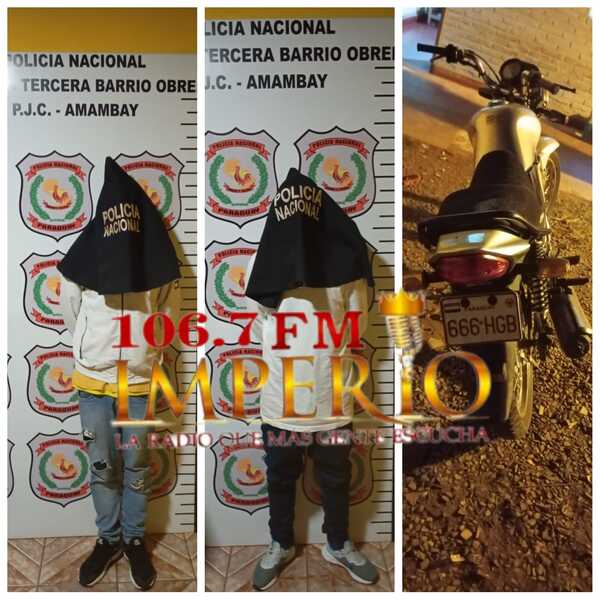 Jóvenes intentaron evadir control policial y fueron detenidos tras una persecución - Radio Imperio 106.7 FM