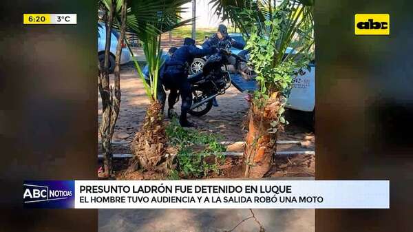 Video: Con alternativas a la prisión y al salir de audiencia robó una moto  - ABC Noticias - ABC Color