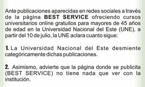 UNE advierte sobre promoción de falsos cursos