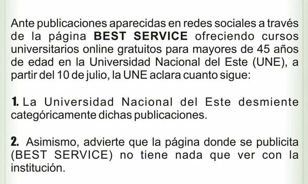 UNE advierte sobre promoción de falsos cursos