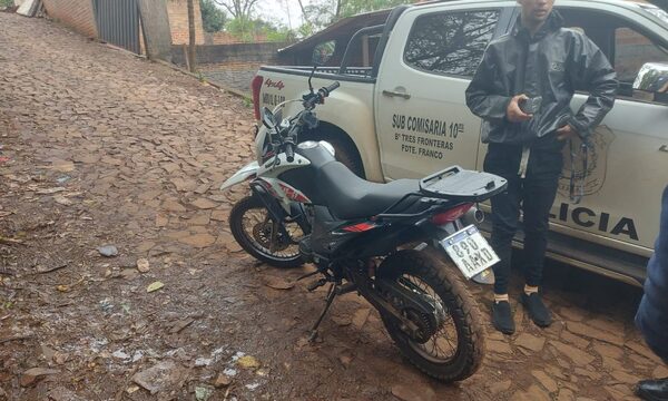 Recuperan moto hurtada