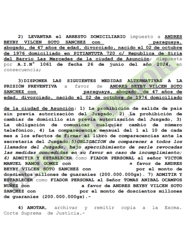 Imponen reglas de conducta y fianza personal de G 400.000.000 a abogado que intentó hacer declarar a testigo falso