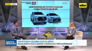 Video: Toyotoshi celebra sus 55 años regalando a sus clientes 2 vehículos y más sorpresas - Gente & Negocios - ABC Color