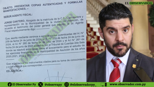 Nenecho informó a Fiscalía que Tribunal de Cuentas juzgará rendición sobre “detergente de oro” y bonos