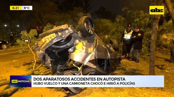 Video: Dos aparatosos accidentes en autopista - ABC Noticias - ABC Color