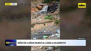 Video: Niño de cuatro años murió ahogado al intentar cruzar el arroyo Mburicao - ABC Noticias - ABC Color