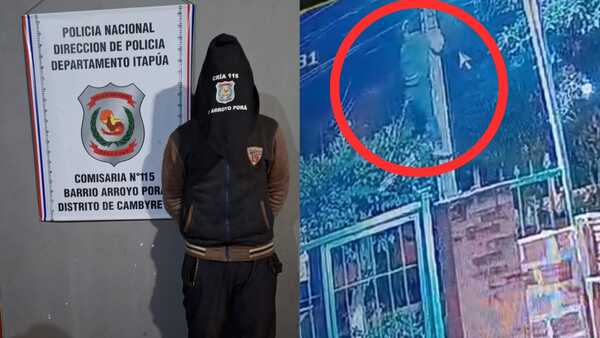 Capturan al "hombre araña" tras hurtar cables en Arroyo Pora