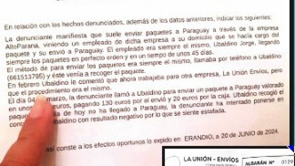 Más de 20 paraguayas fueron estafadas por un compatriota en tema de envíos