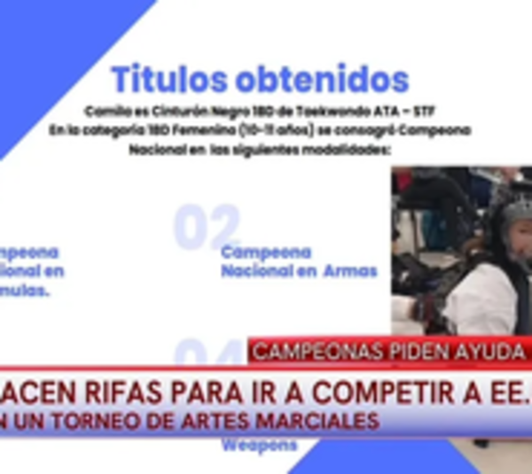Campeonas de Taekwondo hacen rifas para poder competir en EEUU - Paraguay.com