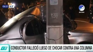 Choque contra una columna dejó un fallecido en Lambaré - Noticias Paraguay