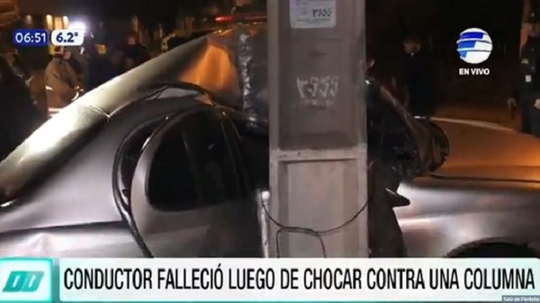 Choque contra una columna dejó un fallecido en Lambaré - Noticias Paraguay