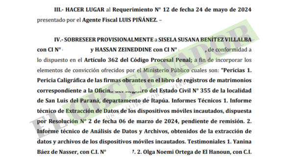 Sobreseimiento provisional para procesados por supuesta falsificación de certificados de matrimonio 