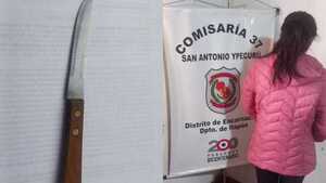 Joven sup. amenazó a su madre con un cuchillo y terminó detenida