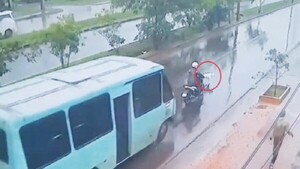 Video: Frenó para no arrollar a un perro y le chocó un minibús