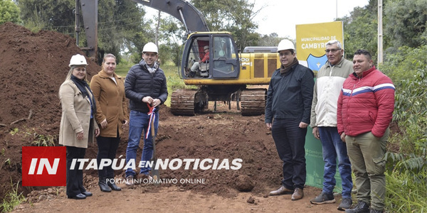 MUNICIPALIDAD DE CAMBYRETÁ DIO PALADA INICIAL A UN PUENTE EN ZANJA PYTÃ - Itapúa Noticias