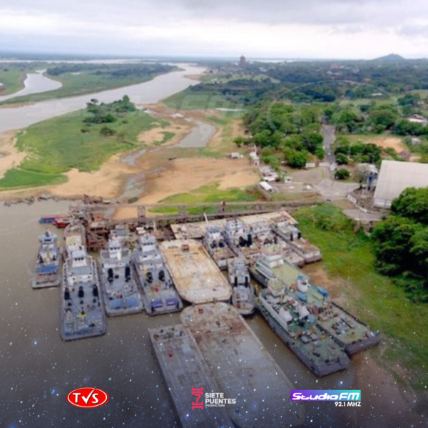 ALERTA EN PARAGUAY POR CRÍTICO NIVEL DEL RÍO QUE PONE EN RIESGO LA NAVEGABILIDAD. - TVS