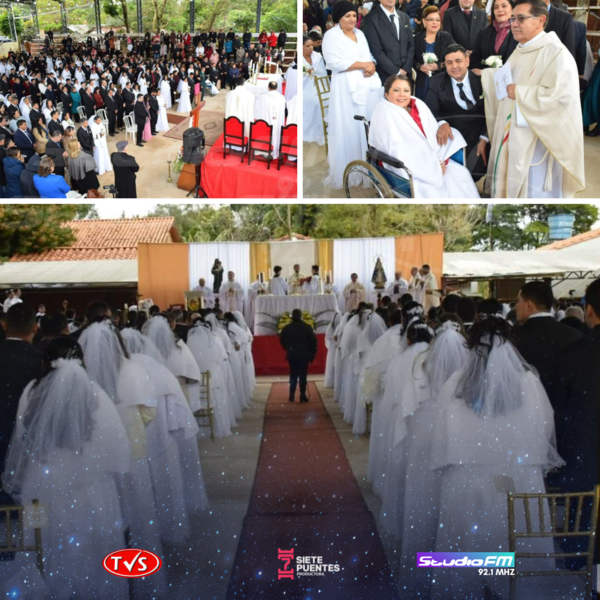UNAS 56 PAREJAS SE JURAN AMOR ETERNO EN EMOTIVA BODA COMUNITARIA EN VILLARRICA - TVS