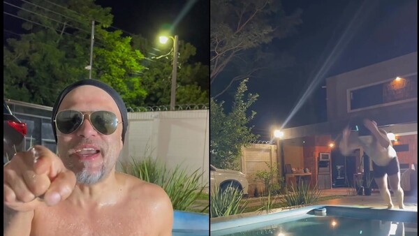 Jaime Zacher se lanzó a la pileta con el friazo y casi se congela