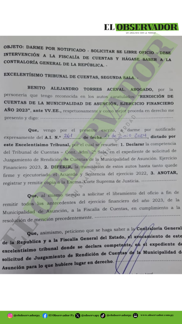 Nenecho insistió enviar documentos a Fiscalía de Cuentas para eludir a la Contraloría y Fiscalía Anticorrupción