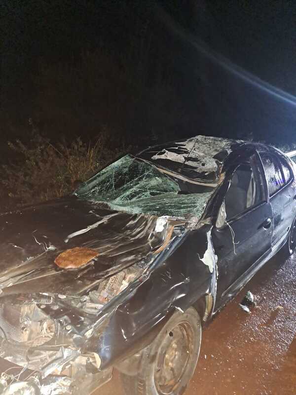 Vaca suelta causa grave accidente que deja dos heridos en Tomás Romero Pereira