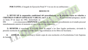Revocan suspensión condicional del procedimiento a imputado por protestas frente al TSJE 