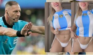 [VIDEO] ¡Mamauuu! La esposa del ex árbitro Pitana se fue todito con su pasión por Argentina