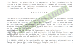 Otorgan medidas alternativas a hijas del Dip. Cleto Giménez afrontarán en causa por cobro indebido de honorarios 