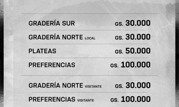 Establecen precios de entradas para Olimpia-Guaraní a jugarse el sábado en el CDE