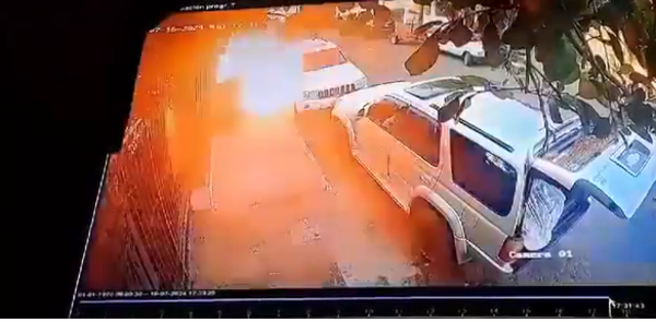 (VIDEO). Feroz explosión en una gomería deja tres heridos