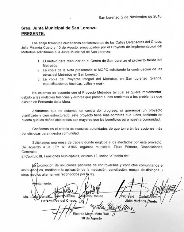 Metrobus: Piden no se repita lo de Fdo. de la Mora » San Lorenzo PY