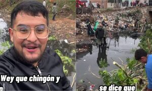 [VIDEO] ¡Qué purete! Tiktoker mexicano organizó limpieza de un arroyo asunceno