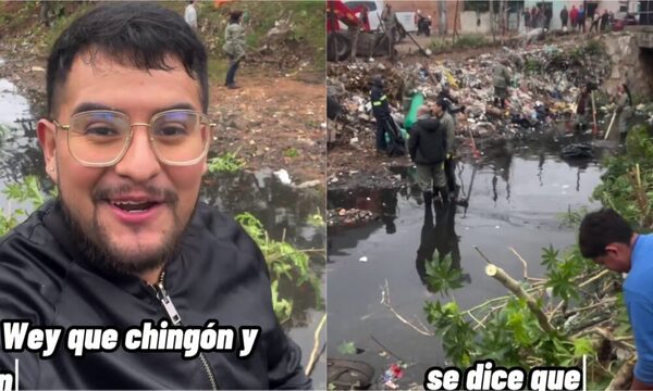 [VIDEO] ¡Qué purete! Tiktoker mexicano organizó limpieza de un arroyo asunceno