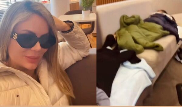 [VIDEO] Dahiana Bresanovich y sus hijos bajaron de un avión por “problemas con la rueda”
