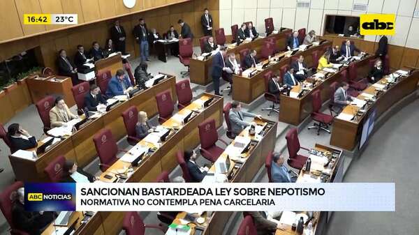 Video: sancionan bastardeada ley sobre nepotismo - ABC Noticias - ABC Color