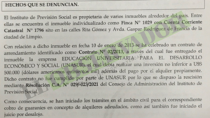 Universidad privada alquiló inmueble del IPS para realizar millonaria inversión, pero en su lugar se construyó una casa