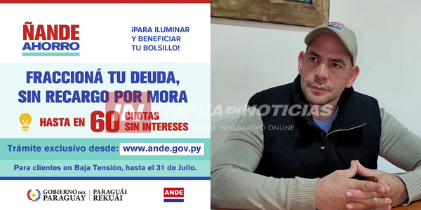 ÚLTIMOS DÍAS PARA FRACCIONAR DEUDAS DE LA ANDE HASTA EN 60 CUOTAS - Itapúa Noticias
