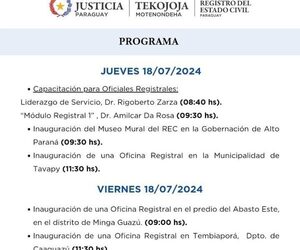 Registro Civil capacitará a Oficiales Registrales y habilitará nuevas oficinas
