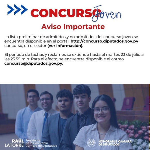 Difunden lista preliminar de 1.744 habilitados para el concurso público en Diputados - ADN Digital