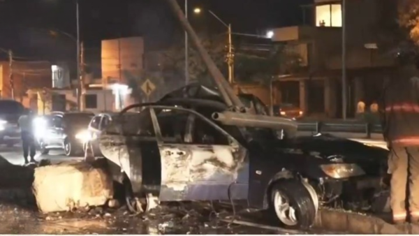 Dos personas fallecieron calcinadas tras choque en autopista Ñu Guasu