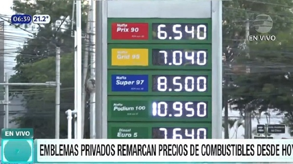 Emblemas privados remarcan precios de combustibles desde este viernes - Noticias Paraguay
