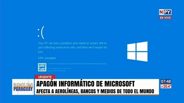 Apagón de Windows afectó a aerolíneas, bancos y medios en todo el mundo - Noticias Paraguay