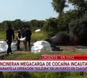 Senad redujo a cenizas la megacarga de cocaína incautada - Paraguay.com