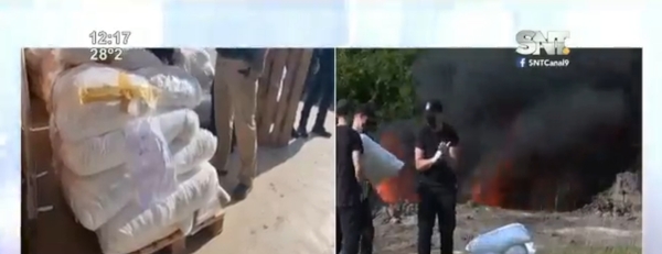 Incineran la cocaína incautada - SNT