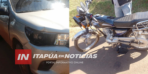 CHOQUE ENTRE CAMIONETA Y MOTOCICLETA DEJÓ UNA PERSONA HERIDA EN TRINIDAD - Itapúa Noticias