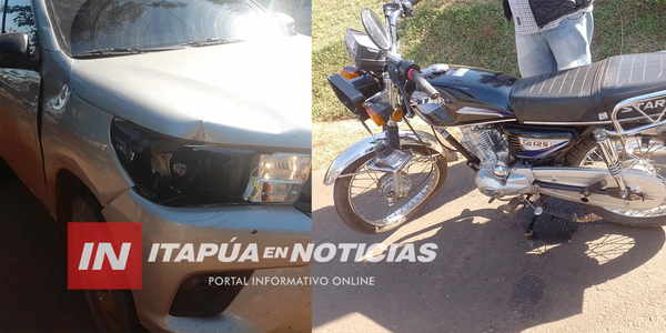 CHOQUE ENTRE CAMIONETA Y MOTOCICLETA DEJÓ UNA PERSONA HERIDA EN TRINIDAD - Itapúa Noticias