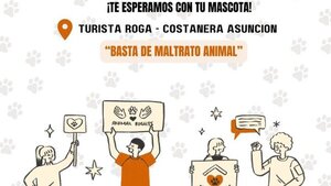 Marcha contra el maltrato animal en la Costanera De Asunción