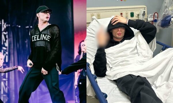 [VIDEO] Peso Pluma volvió al escenario a pesar de estar con la pierna fracturada