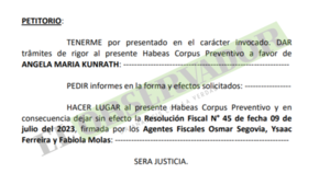 Procesada por el caso Pavo Real pide dejar sin efecto orden de detención