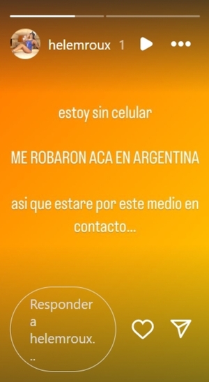 Helem Roux sufrió un robo en Argentina - Teleshow