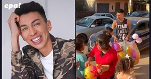 No todo es polémica: Toñito llevó alegría y comida a niños de Luque